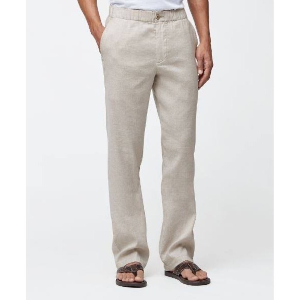 Tommy Bahama Relax 100% Linen Chino Khaki Pants Coastal Vacation Resort Mens XL